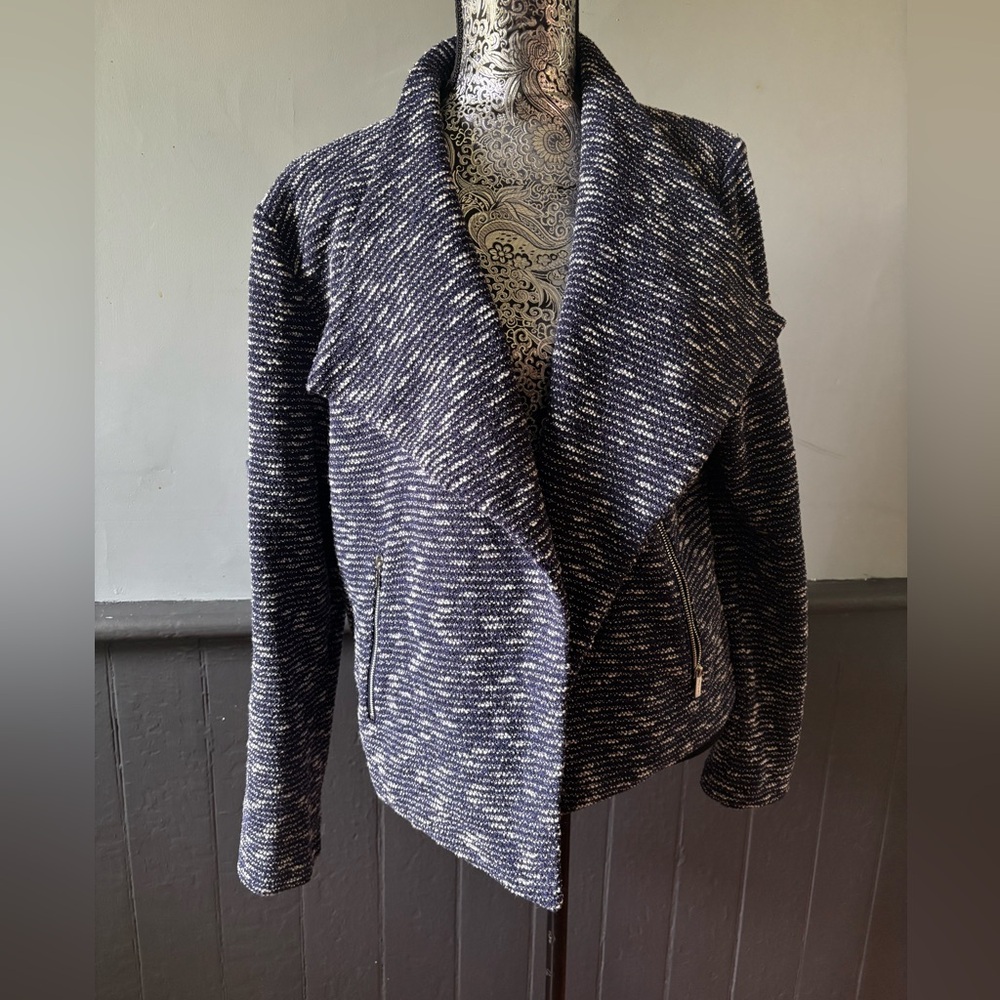 Calvin Klein Ladies XL Blue and Cream Textured Jacket